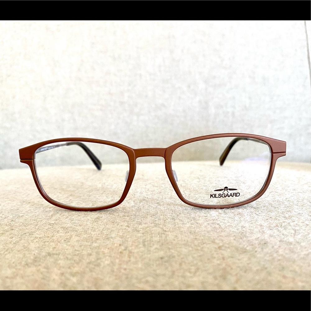 Brand New Kilsgaard Matte Brown Silver Titanium Unisex Lightweight Eyeglasses